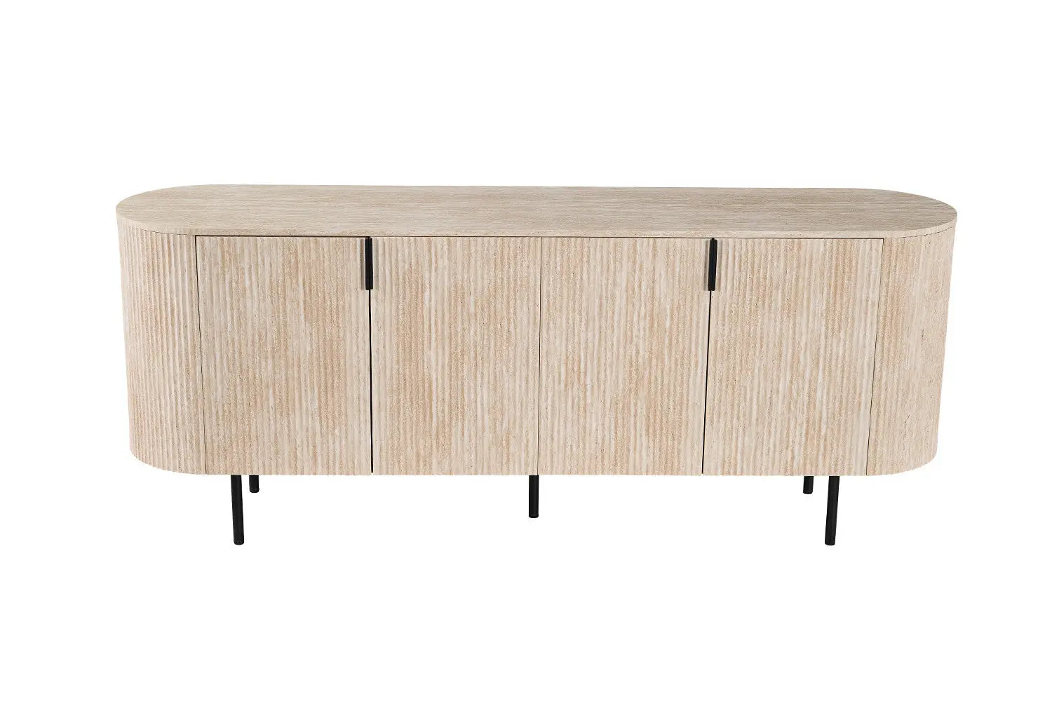 LYANE - Buffet Effet Travertin Beige - 200 cm ROUSSEAU