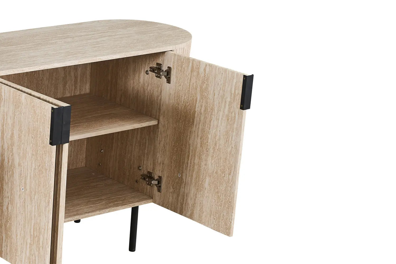 LYANE - Buffet Effet Travertin Beige - 200 cm ROUSSEAU