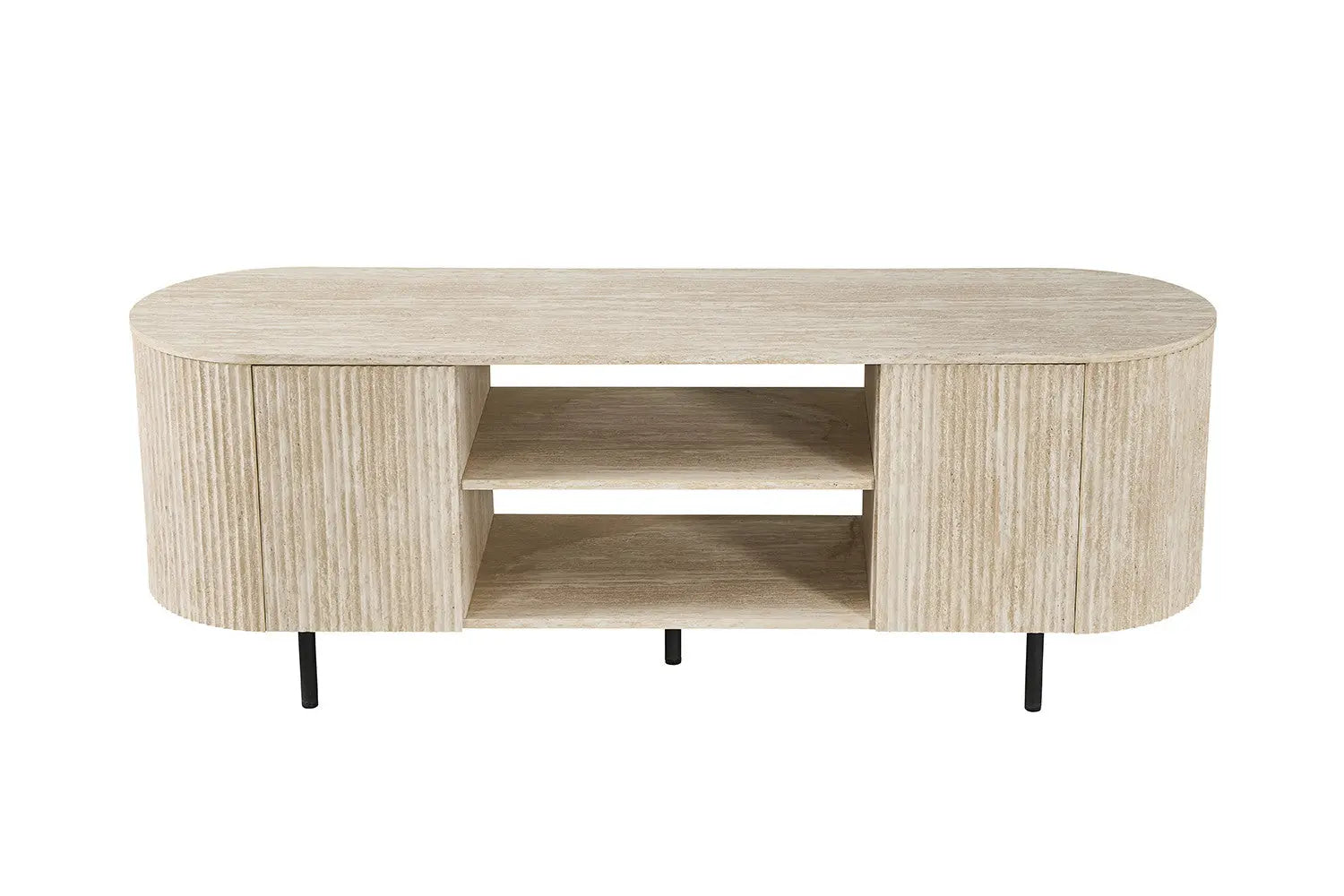 LYANE - Meuble TV - 160 cm - Effet Travertin Beige ROUSSEAU