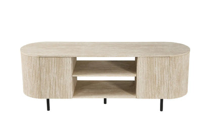 LYANE - Meuble TV - 160 cm - Effet Travertin Beige ROUSSEAU