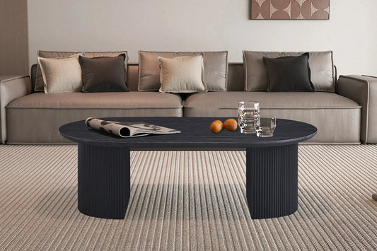 LYANE - Table Basse Ovale - 120 cm - Effet Brun foncé ROUSSEAU