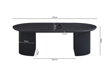 LYANE - Table Basse Ovale - 120 cm - Effet Brun foncé ROUSSEAU
