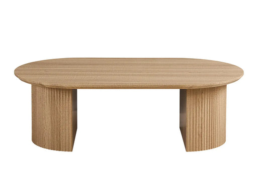 LYANE - Table Basse Ovale - 120 cm - Effet Chêne Naturel ROUSSEAU