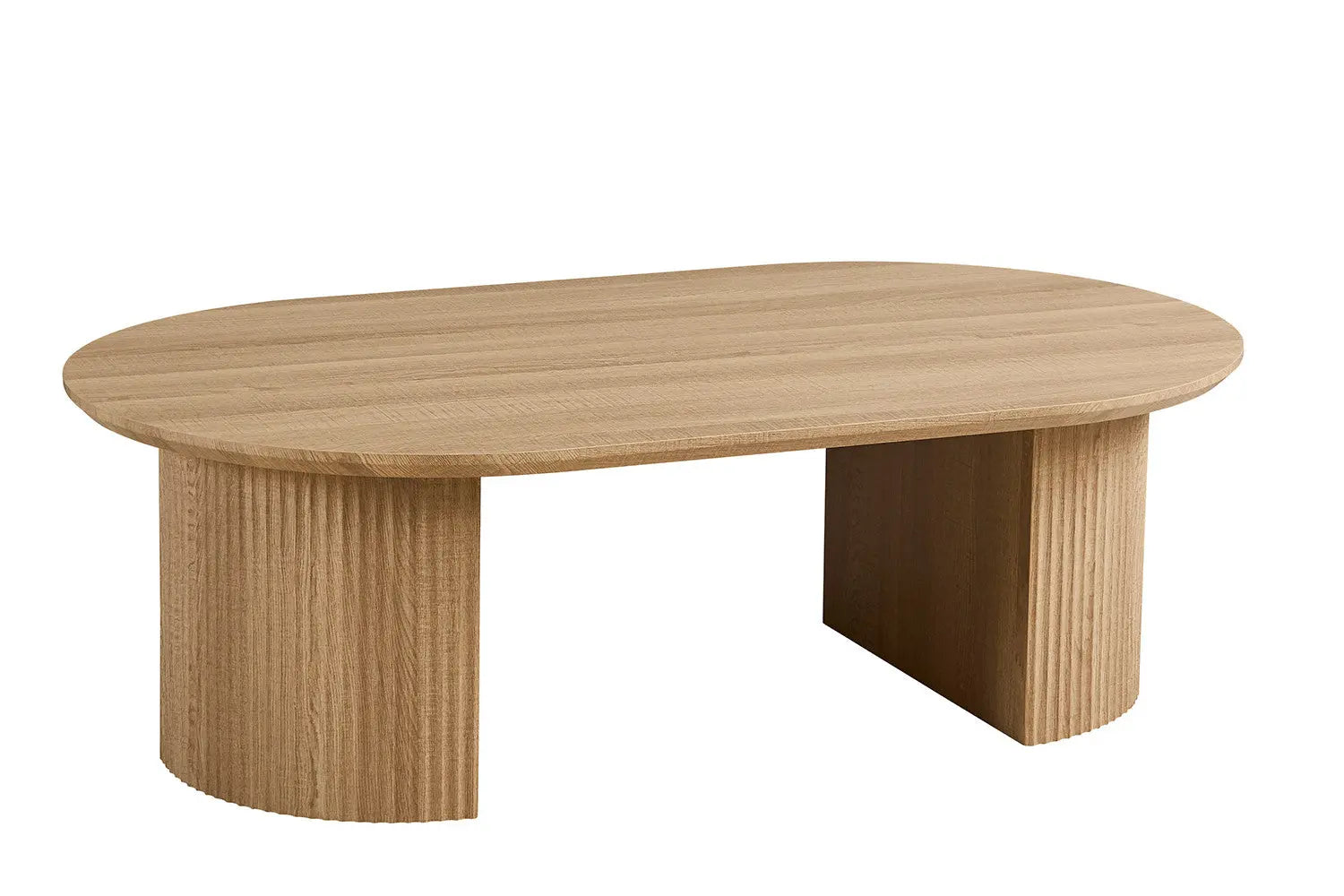 LYANE - Table Basse Ovale - 120 cm - Effet Chêne Naturel ROUSSEAU