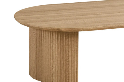 LYANE - Table Basse Ovale - 120 cm - Effet Chêne Naturel ROUSSEAU