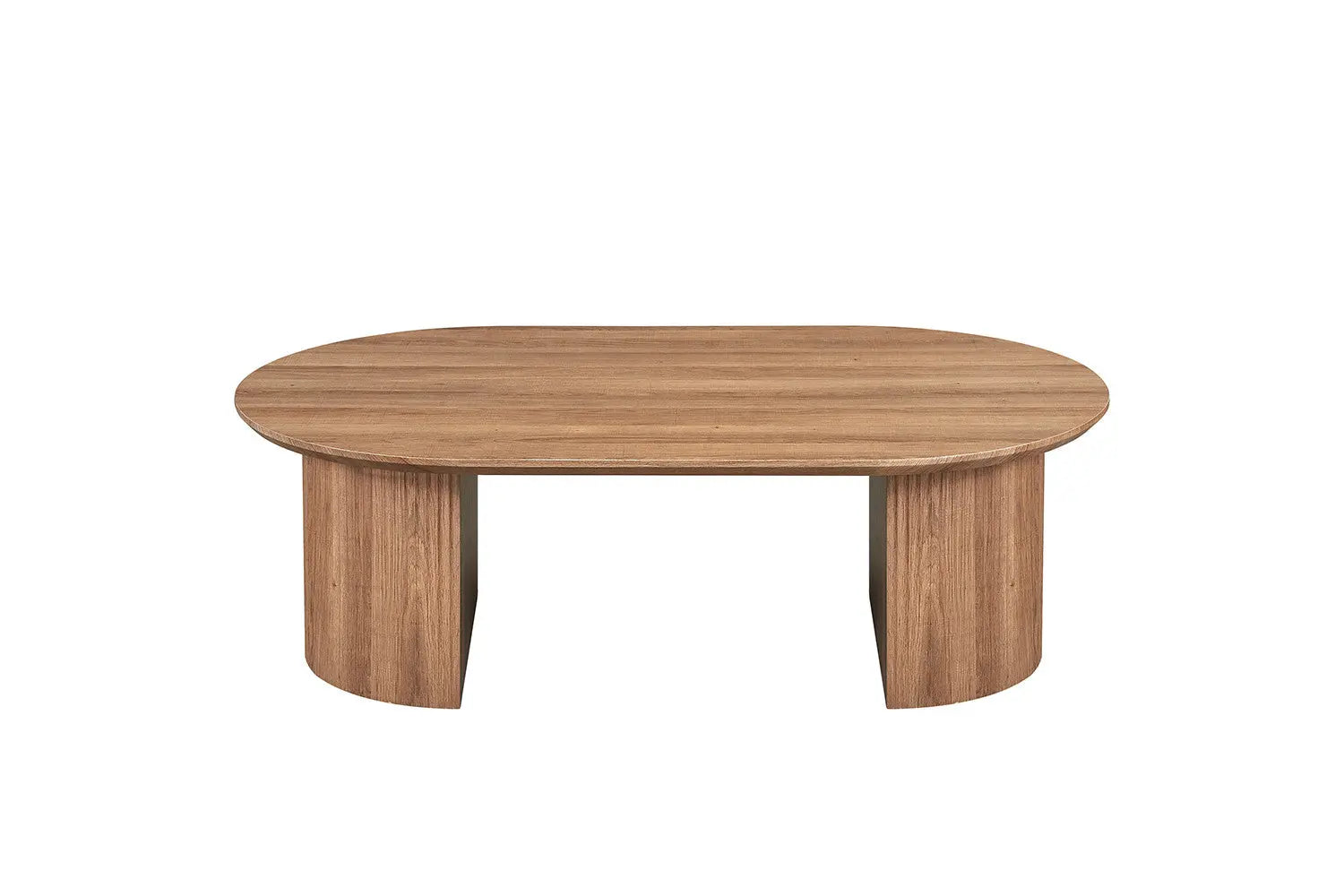 LYANE - Table Basse Ovale - 120 cm - Effet Chêne Vieilli ROUSSEAU