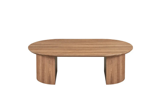 LYANE - Table Basse Ovale - 120 cm - Effet Chêne Vieilli ROUSSEAU