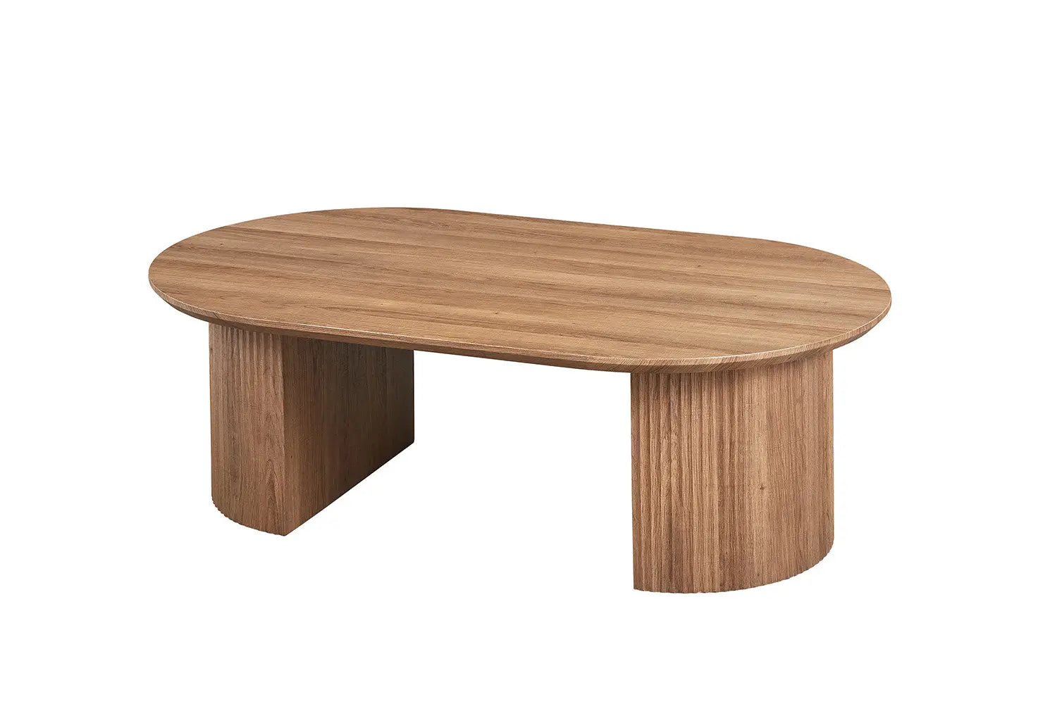LYANE - Table Basse Ovale - 120 cm - Effet Chêne Vieilli ROUSSEAU