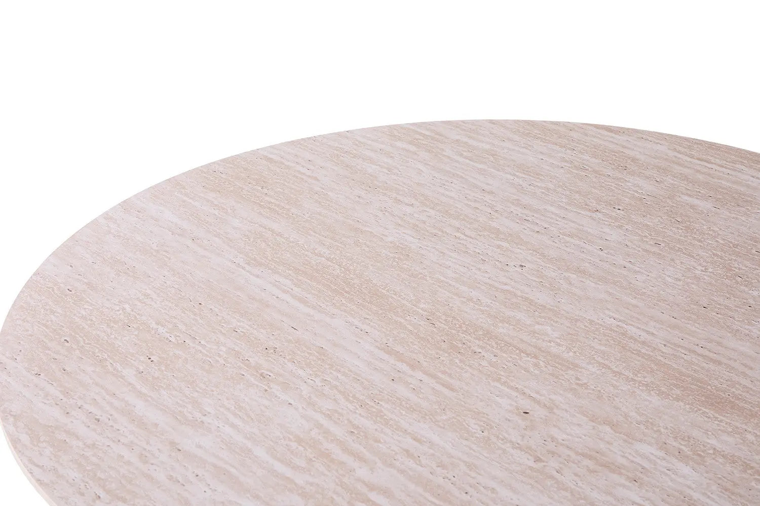 LYANE - Table Basse Ovale - 120 cm - Effet Travertin Beige ROUSSEAU