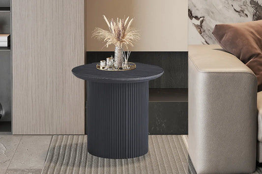 LYANE - Table Basse Ronde - 50 cm - Effet Brun foncé ROUSSEAU