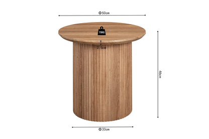 LYANE - Table Basse Ronde - 50 cm - Effet Chêne Vieilli ROUSSEAU