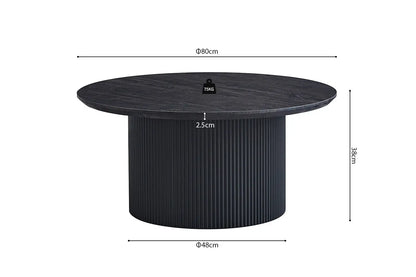 LYANE - Table Basse Ronde - 80 cm - Effet Brun foncé ROUSSEAU