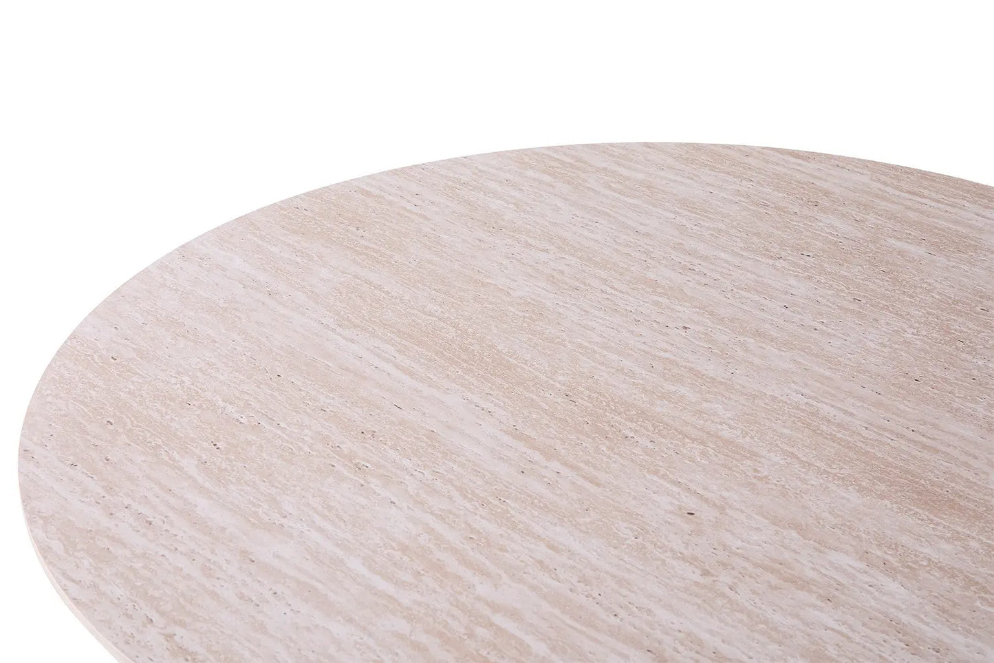 LYANE - Table à Manger Ovale - 200 ou 220 cm - Effet Travertin Beige, 200 cm ROUSSEAU