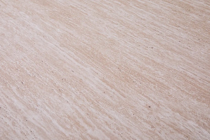 LYANE - Table à Manger Ovale - 200 ou 220 cm - Effet Travertin Beige, 200 cm ROUSSEAU