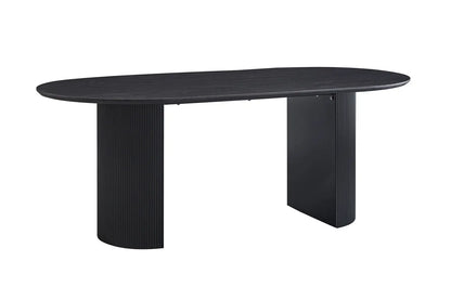 LYANE - Table à Manger Ovale - Effet Brun foncé - 200 cm ROUSSEAU
