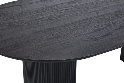 LYANE - Table à Manger Ovale - Effet Brun foncé - 200 cm ROUSSEAU