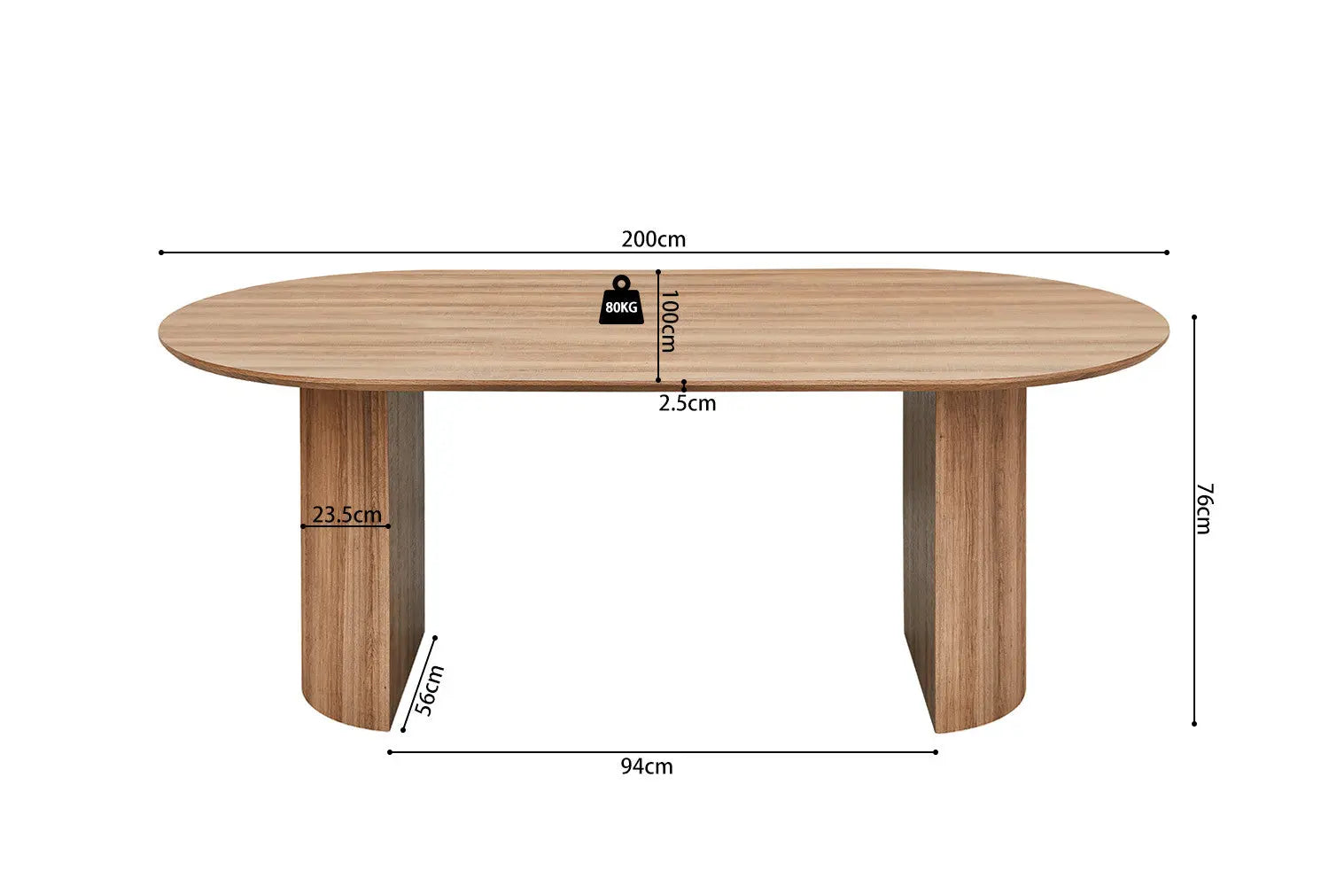 LYANE - Table à Manger Ovale - Effet Chêne Vieilli - 200 cm ROUSSEAU
