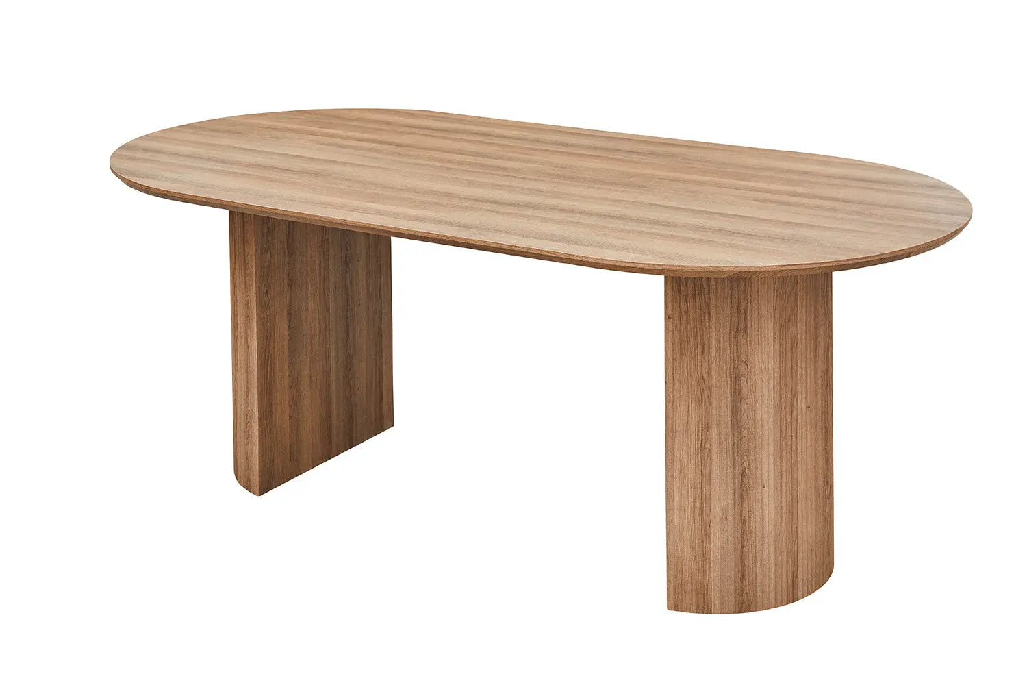 LYANE - Table à Manger Ovale - Effet Chêne Vieilli - 200 cm ROUSSEAU
