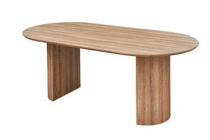 LYANE - Table à Manger Ovale - Effet Chêne Vieilli - 200 cm ROUSSEAU