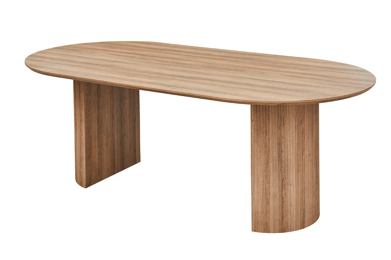 LYANE - Table à Manger Ovale - Effet Chêne Vieilli - 220 cm ROUSSEAU