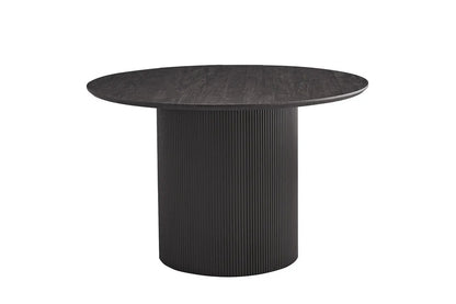 LYANE - Table à Manger Ronde - 120 cm - Effet Brun foncé ROUSSEAU