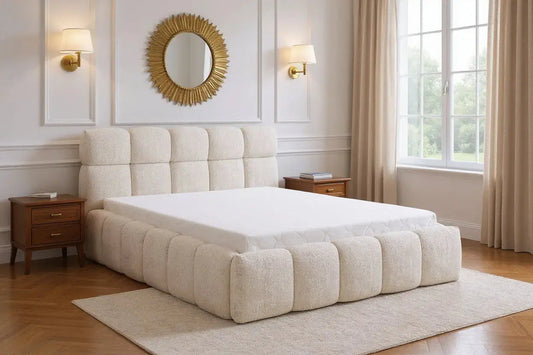 Lit Coffre BUBBLE Chenille Écru 160 x 200 cm MAISON DES MEUBLES