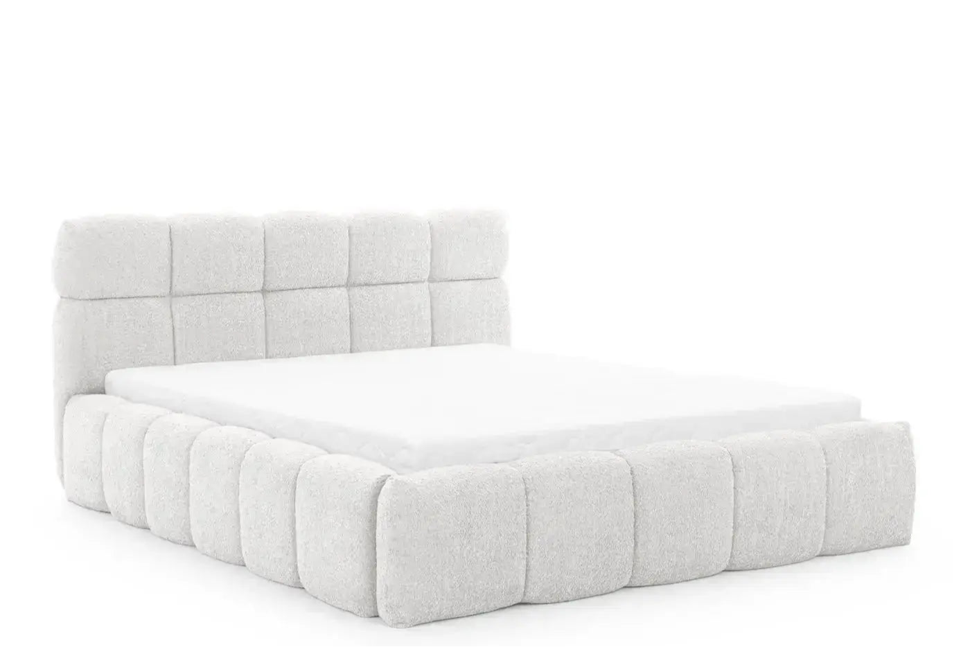 Lit Coffre BUBBLE Chenille Écru 140 x 190 cm MAISON DES MEUBLES