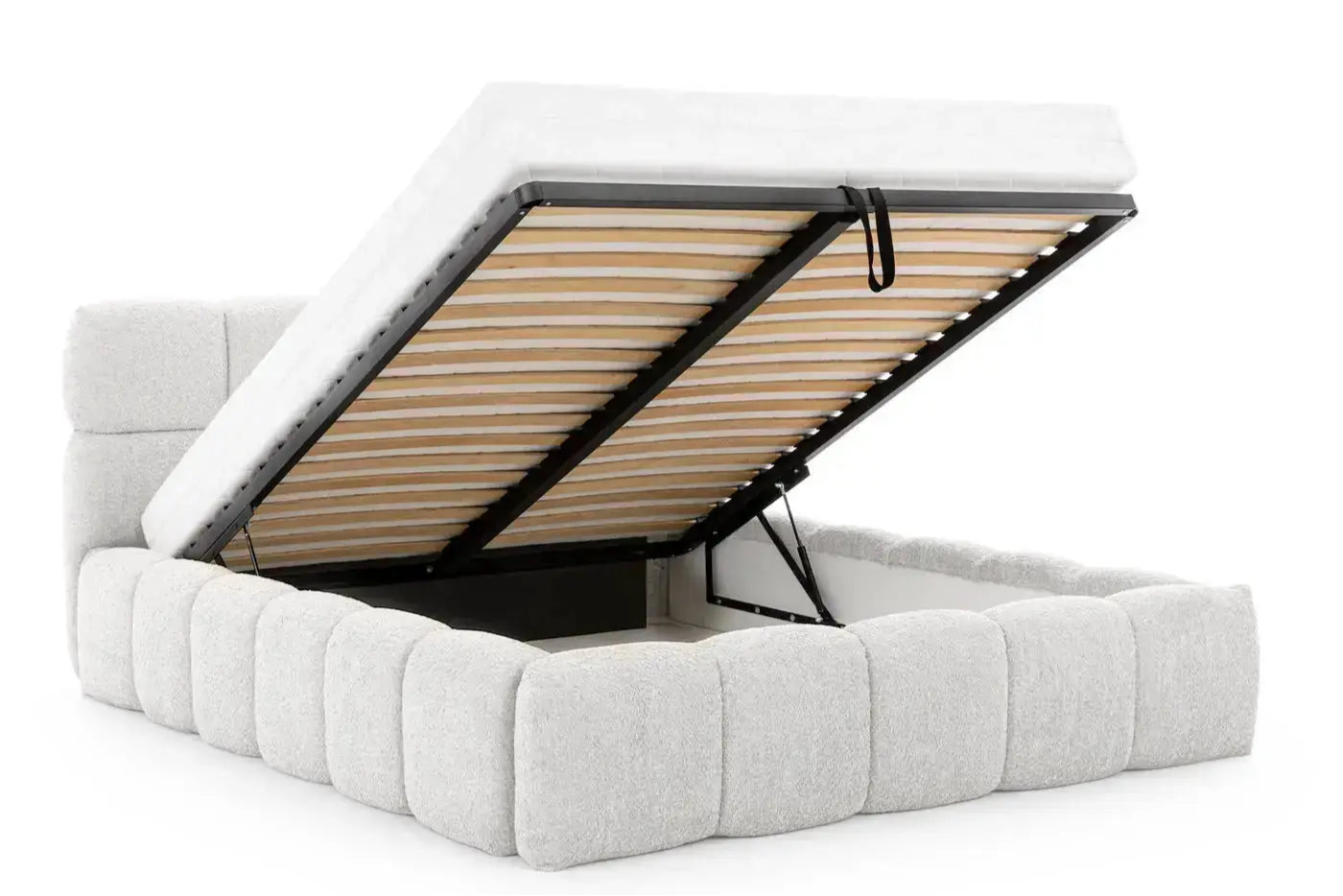 Lit Coffre BUBBLE Chenille Écru 140 x 190 cm SAN MARTINO