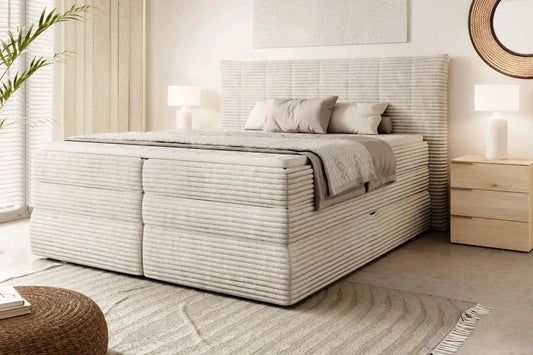 Lit Coffre Box Spring AMBER avec Matelas Bonell Intégré - 180 x 200 cm WERSAL