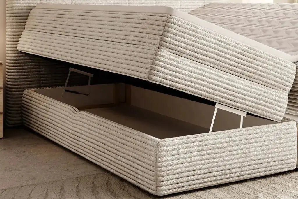 Lit Coffre Box Spring AMBER avec Matelas Bonell Intégré - 180 x 200 cm WERSAL