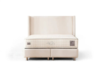 Lit Coffre COCO en Velours Blanc Ecru 140x190 cm SAN MARTINO