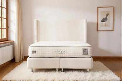 Lit Coffre COCO en Velours Blanc Ecru 160x190 cm SAN MARTINO