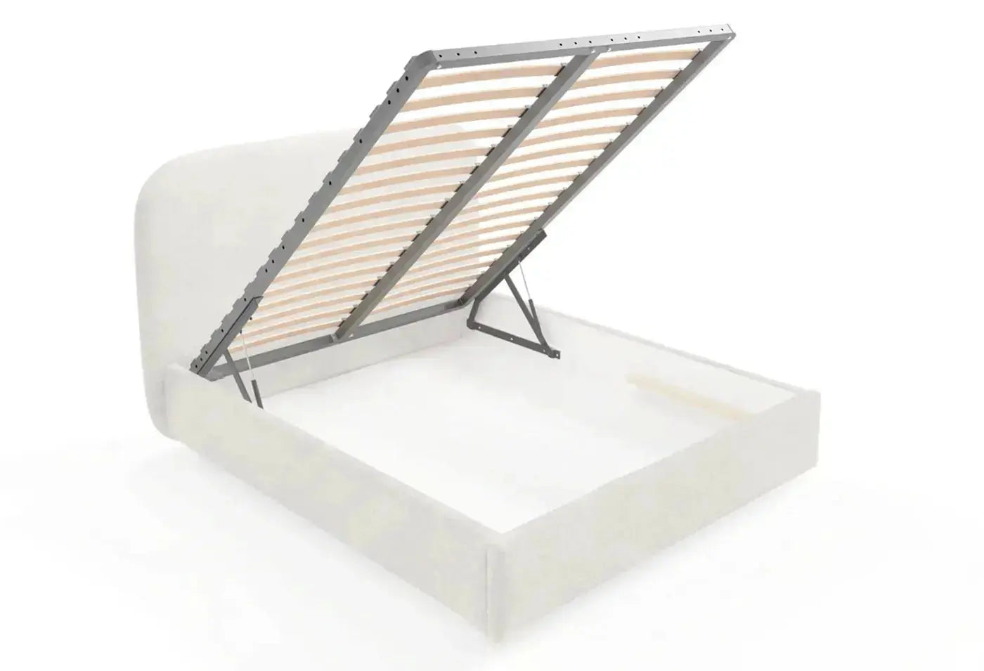 Lit Coffre LINA Laine Bouclée Beige 160 x 200 cm MAISON DES MEUBLES