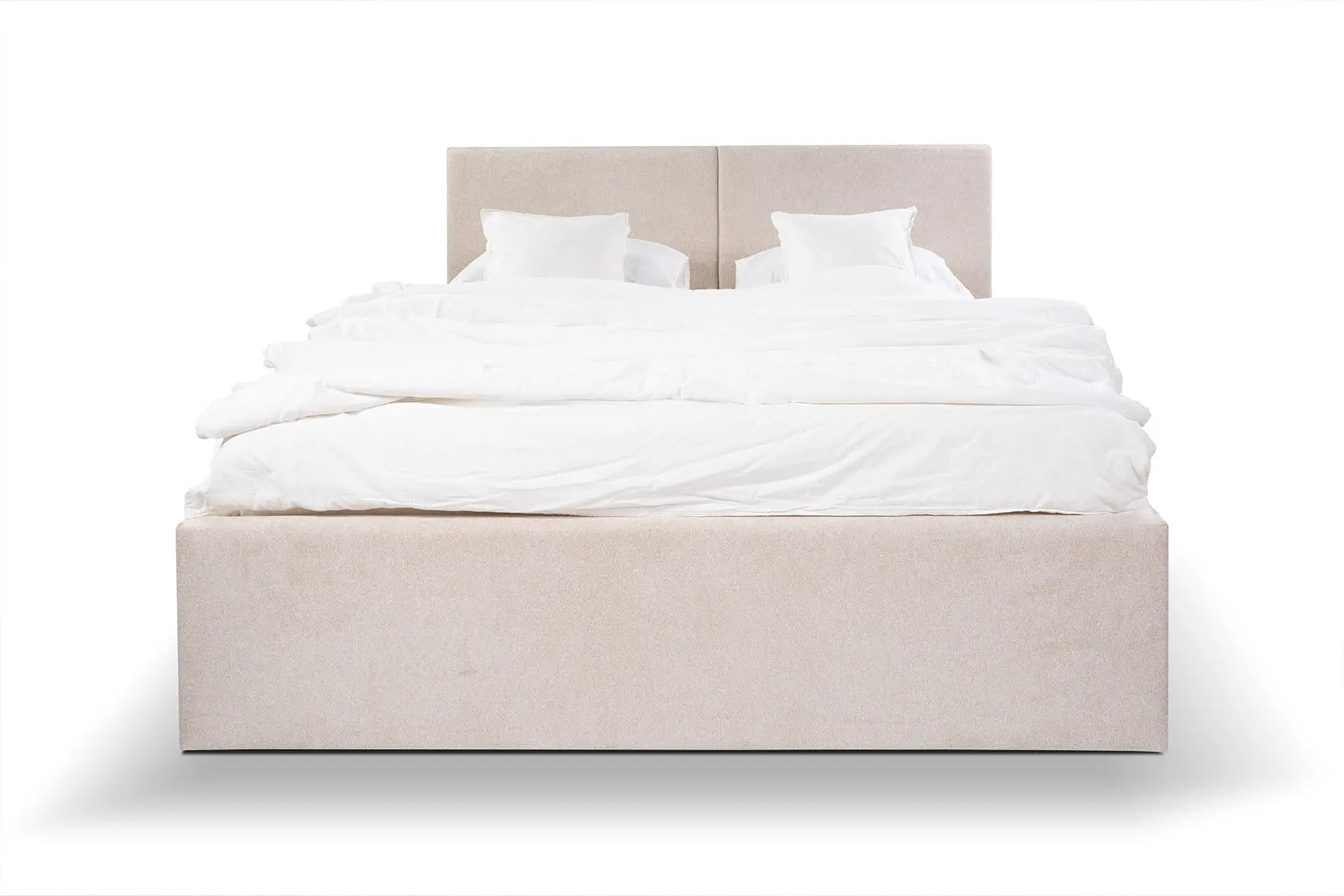 Lit Coffre MAGNUM Tissu Beige 180 x 200 cm MAISON DES MEUBLES