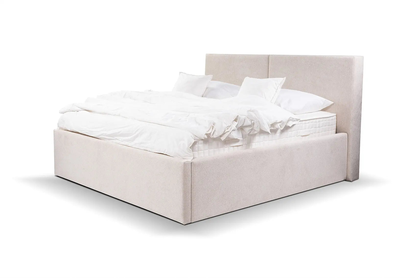 Lit Coffre MAGNUM Tissu Beige 180 x 200 cm MAISON DES MEUBLES