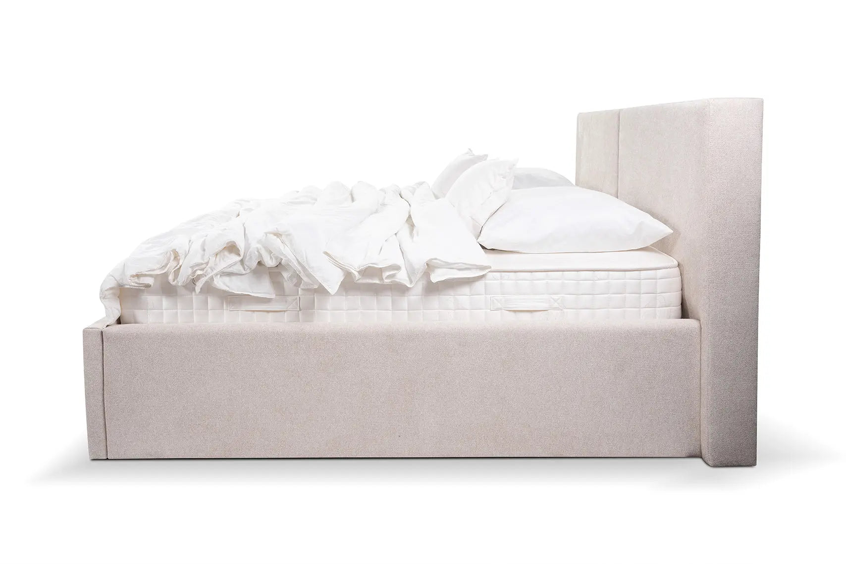 Lit Coffre MAGNUM Tissu Beige 180 x 200 cm MAISON DES MEUBLES
