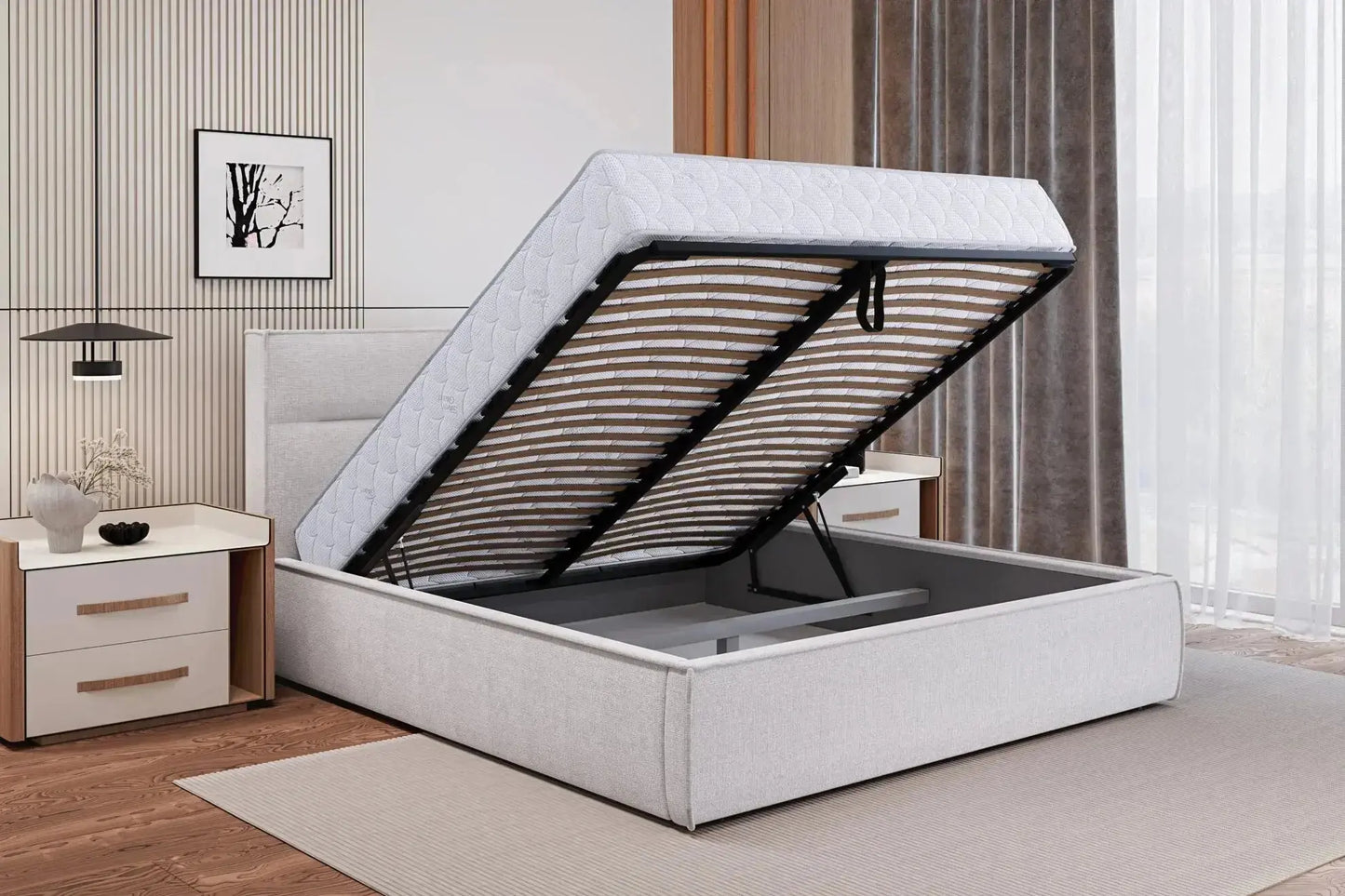 Lit Coffre avec Tête de Lit KELLY - 140 x 200 cm WERSAL
