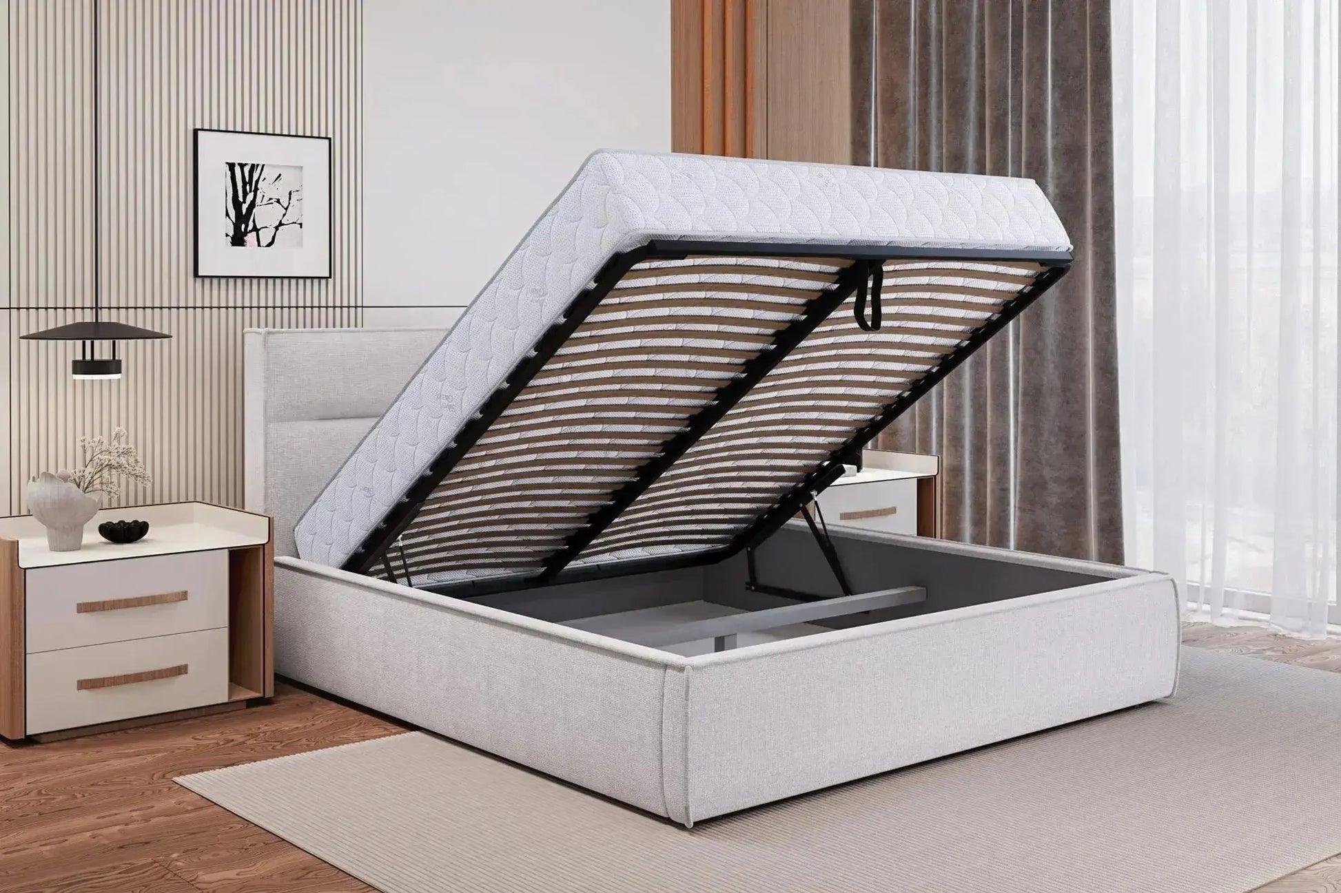 Lit Coffre avec Tête de Lit KELLY - 140 x 200 cm WERSAL