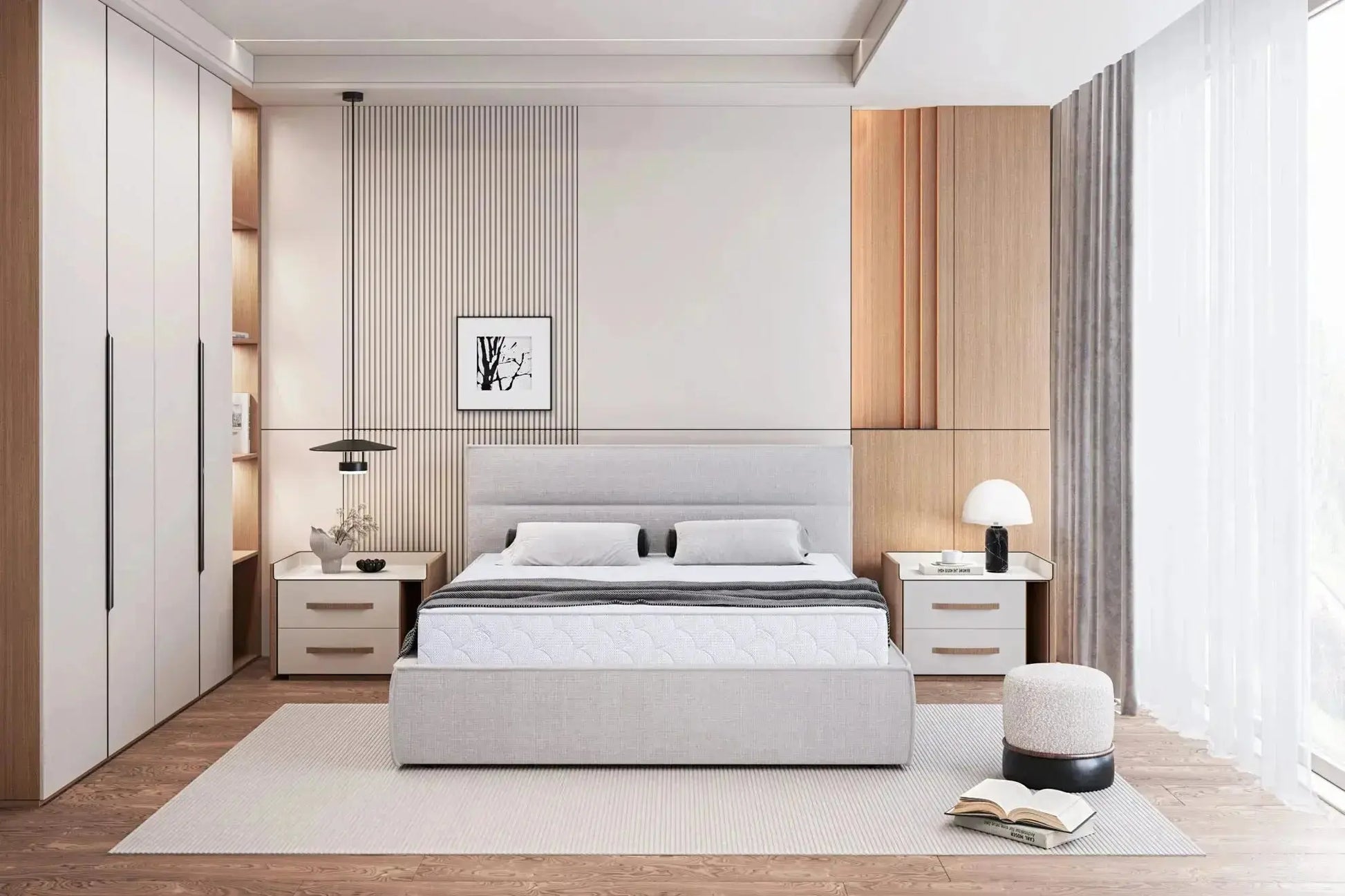 Lit Coffre avec Tête de Lit KELLY - 140 x 200 cm WERSAL