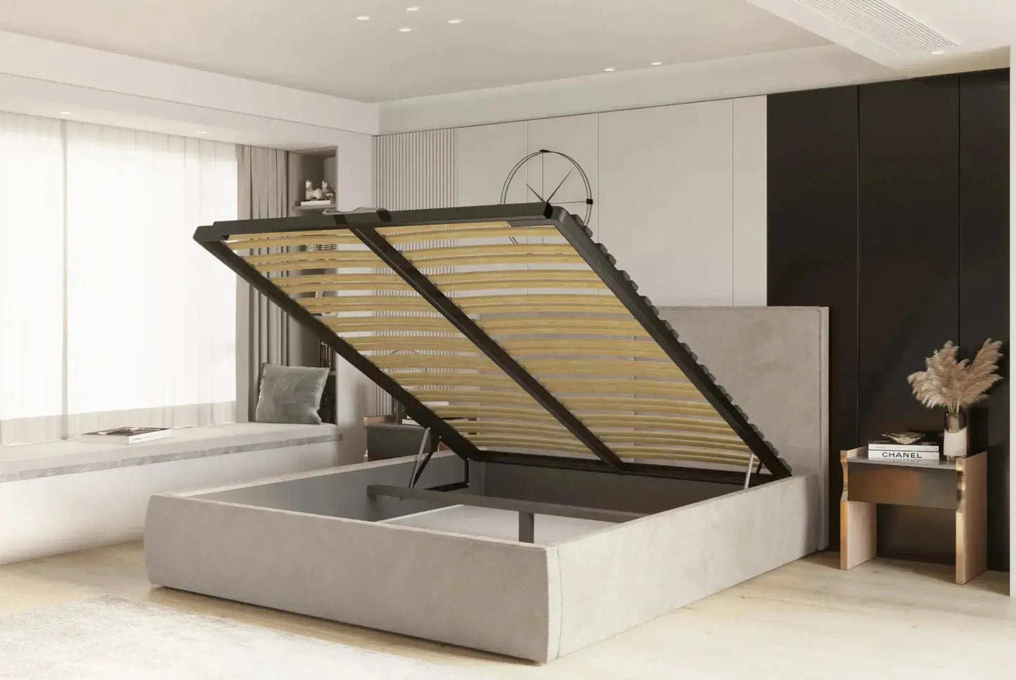 Lit Coffre avec Tête de Lit NICOLE - 140 x 200 cm WERSAL