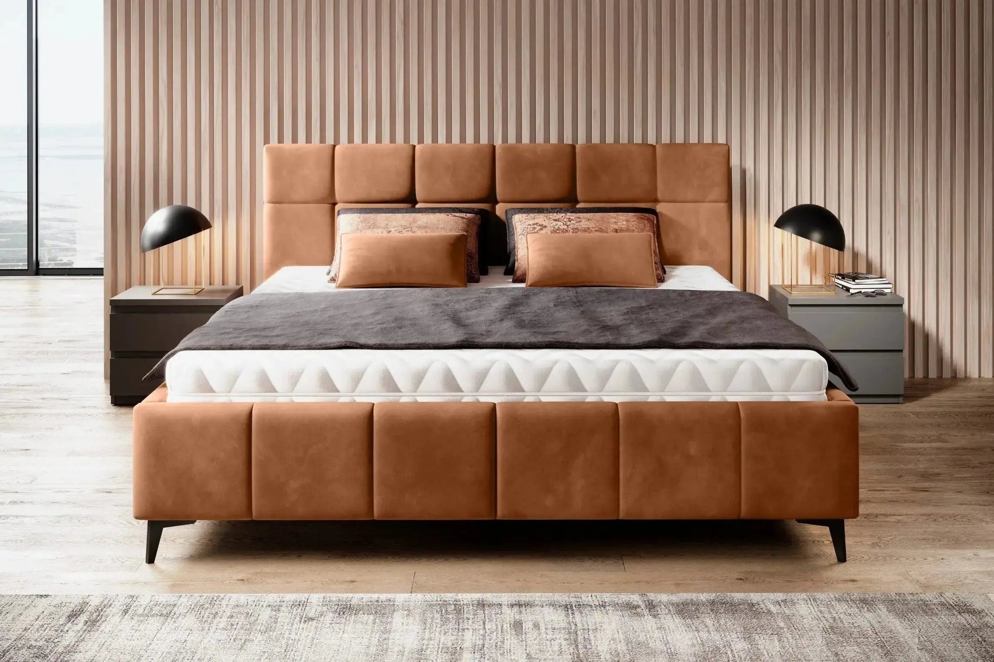 Lit avec Tête de Lit NAOMI - 140 x 200 cm WERSAL