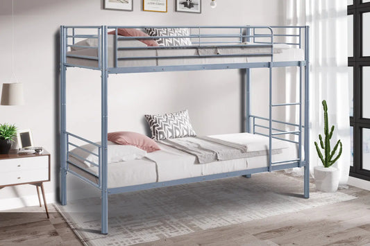 Lit superposé SAMYA 90x200 Divisible Métal Gris ROUSSEAU