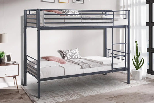 Lit superposé SAMYA 90x200 Divisible Métal Gris foncé ROUSSEAU
