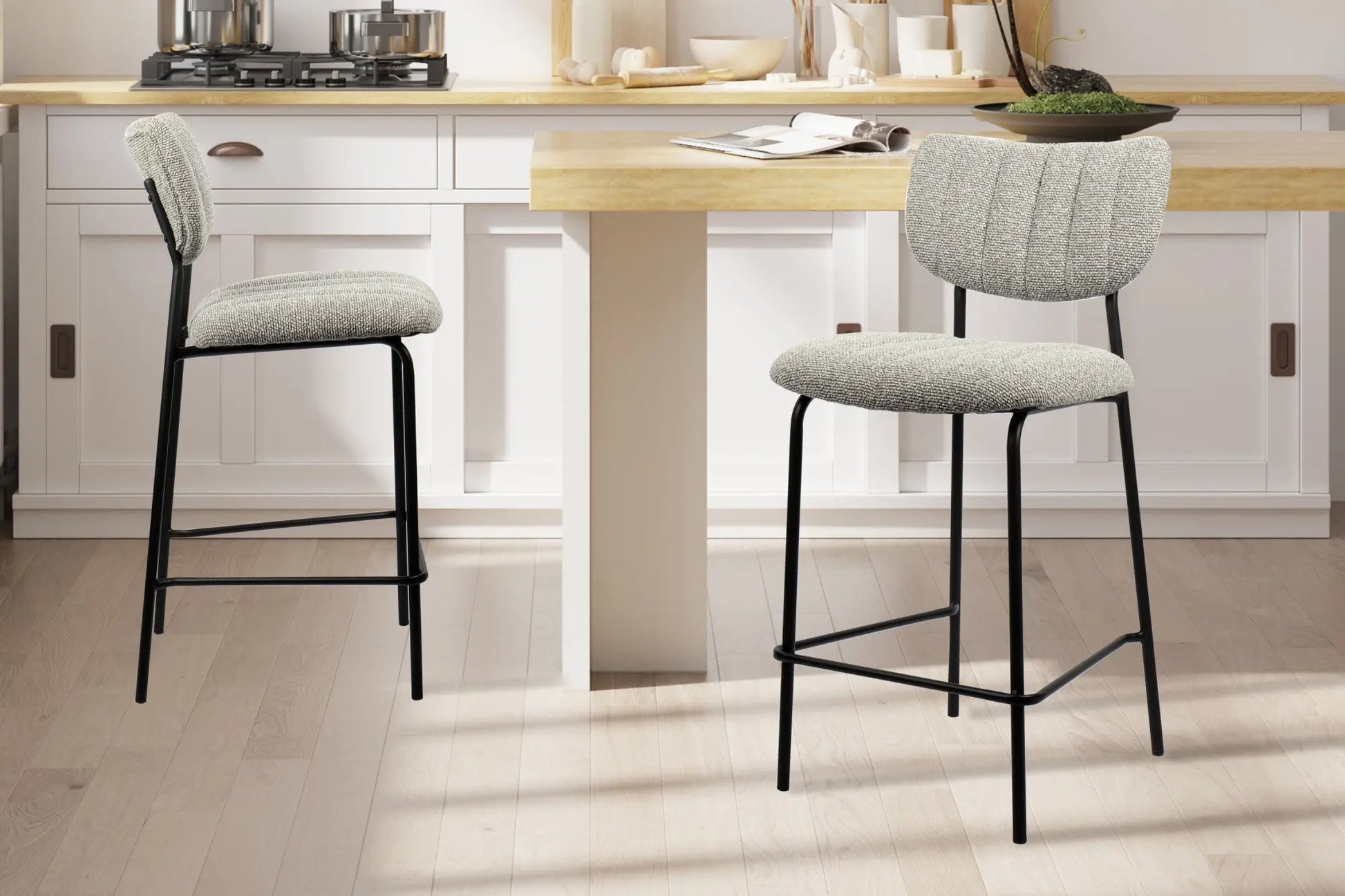 Lot de Chaises de Bar ANITA en PU Brun Foncé - 46 x 53 cm ROUSSEAU
