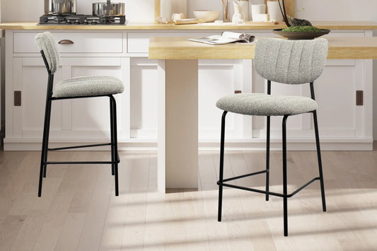 Lot de Chaises de Bar ANITA en PU Brun Foncé - 46 x 53 cm ROUSSEAU