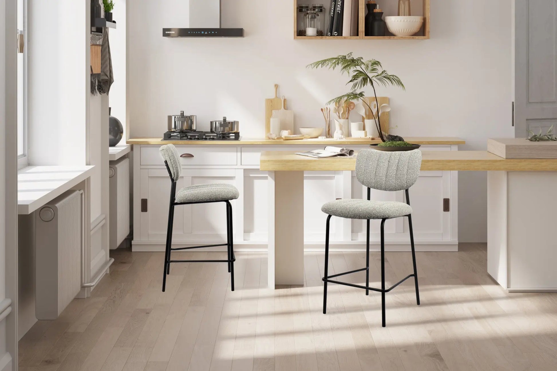 Lot de Chaises de Bar ANITA en PU Brun Foncé - 46 x 53 cm ROUSSEAU