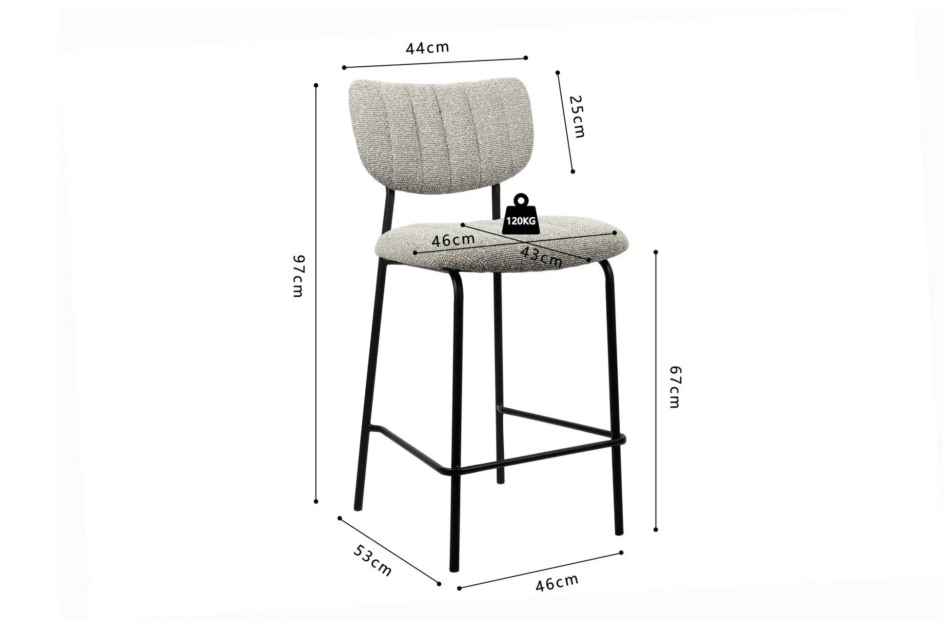 Lot de Chaises de Bar ANITA en PU Brun Foncé - 46 x 53 cm ROUSSEAU