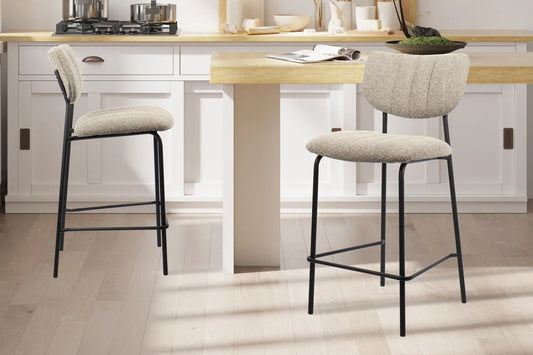 Lot de Chaises de Bar ANITA en Tissu Brun - 46 x 53 cm ROUSSEAU