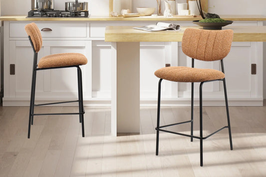 Lot de Chaises de Bar ANITA en Tissu Orange - 46 x 53 cm ROUSSEAU