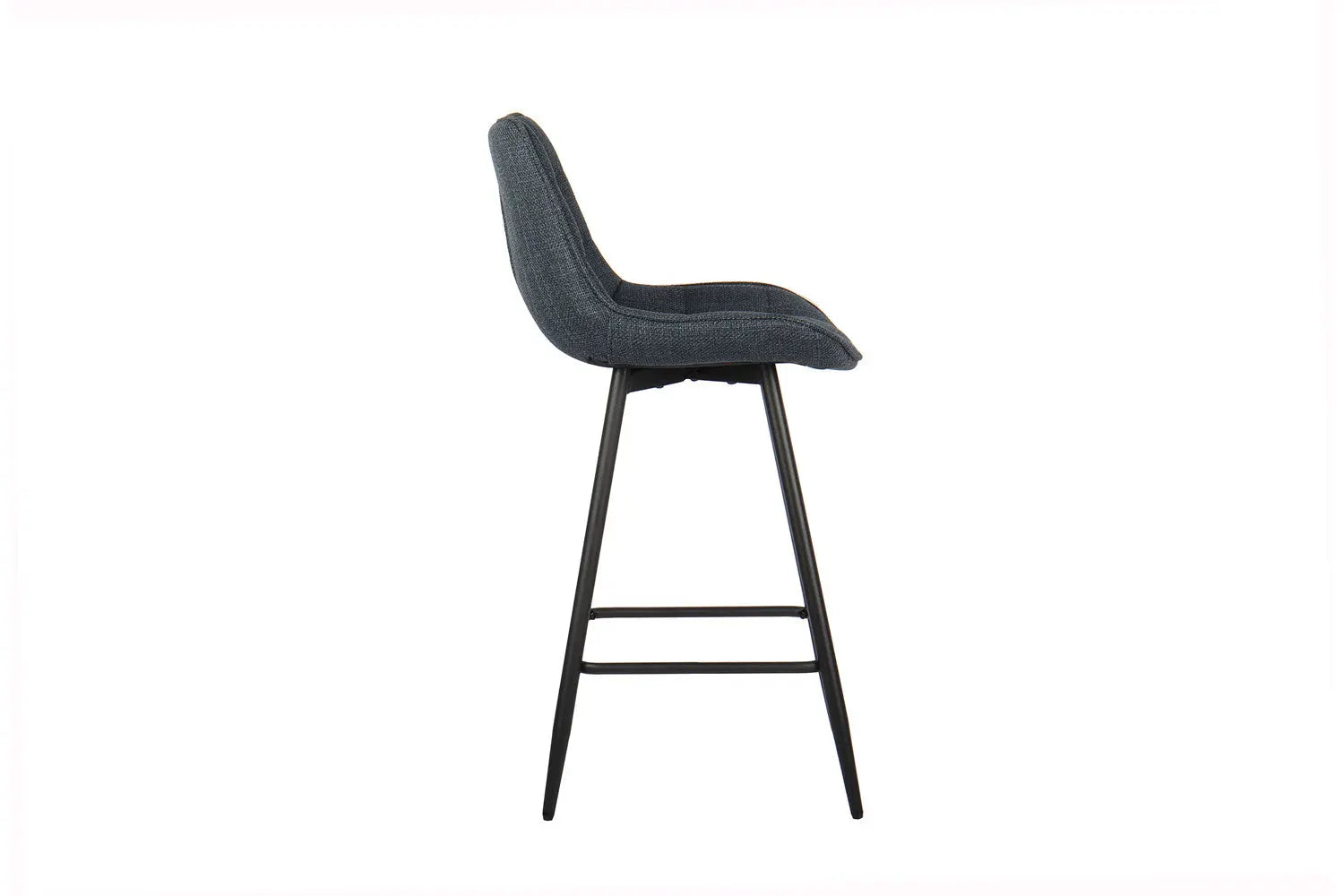 Lot de Chaises de Bar ARIANE en Tissu Bleu Foncé - 46 x 55 cm ROUSSEAU